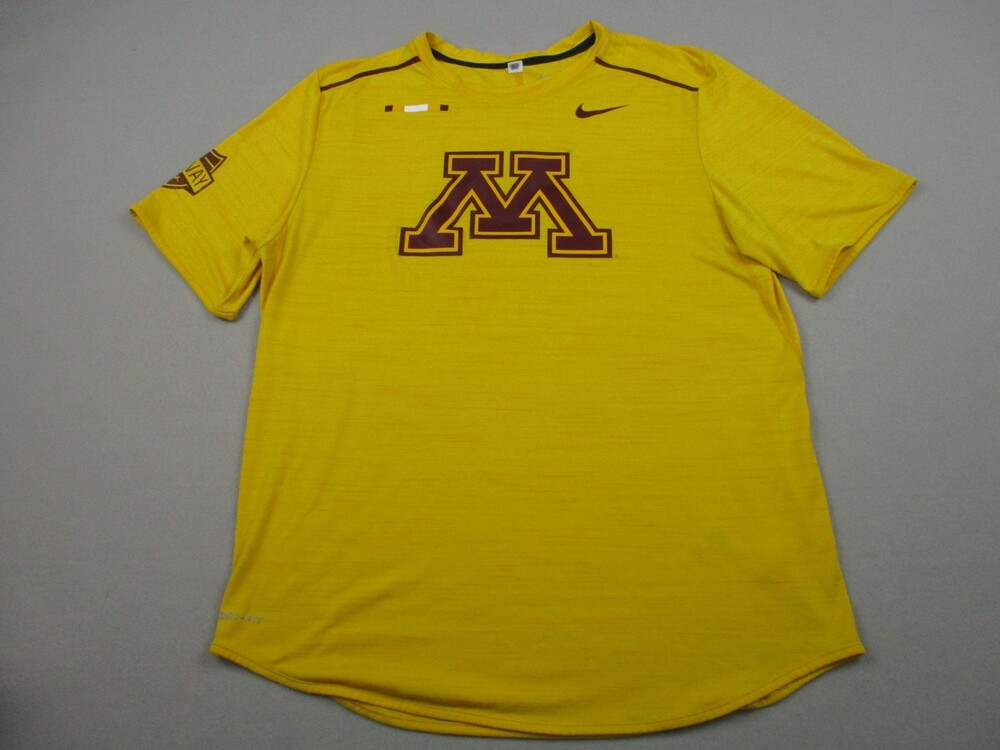 Minnesota Golden Gophers Shirt Men Large Yellow Nike Team Issued Basketball L